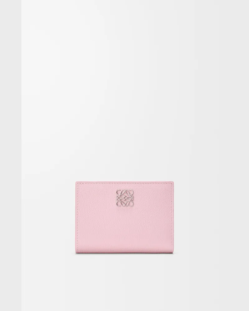 Loewe Anagram Compact Wallet In Pebble Grained Leather skin Mujer Blossom