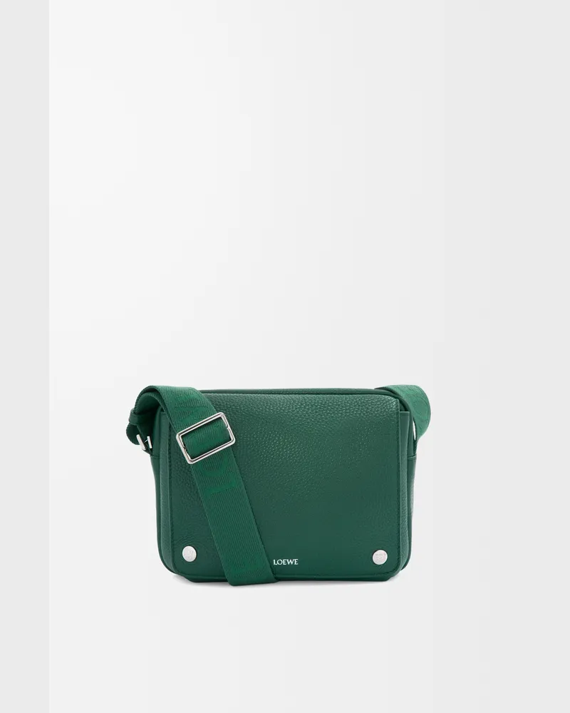 Loewe Medium Pebble Messenger Bag In Supple Grained Leather skin Hombre Evergreen