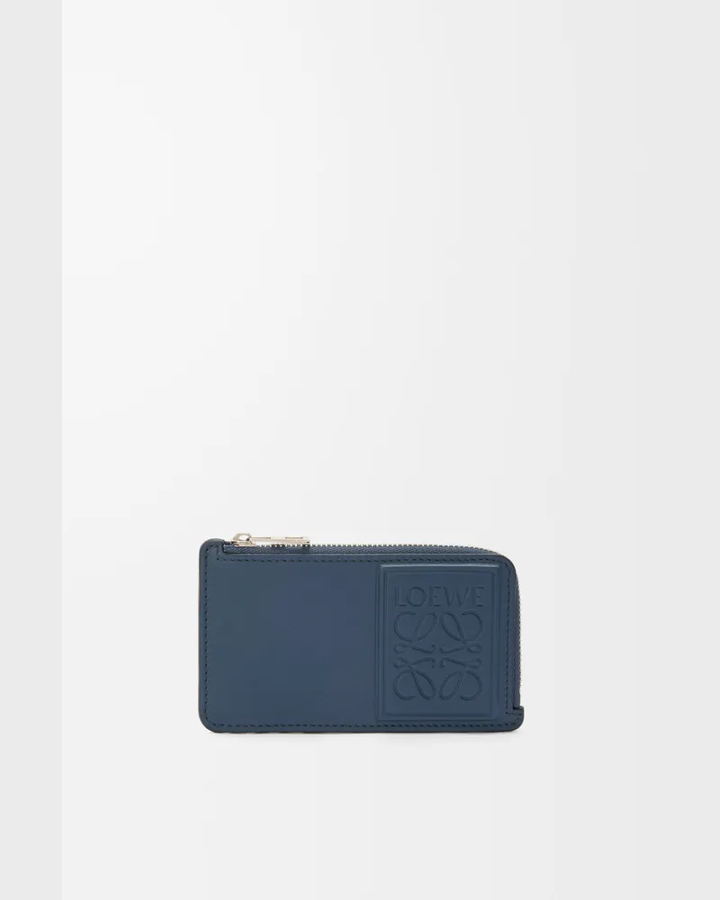 Loewe Coin Cardholder In Satin Leather skin Hombre Indigo
