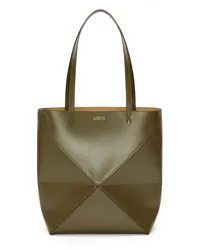 Loewe Luxury Medium Puzzle Fold tote in shiny calfskin Dark