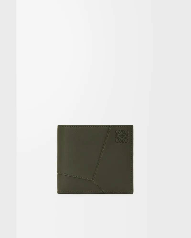 Loewe Puzzle Bifold Coin Wallet In Leather skin Hombre Dark
