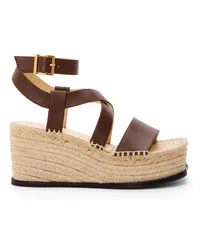 Loewe Luxury Petal espadrille sandal in calfskin Dark