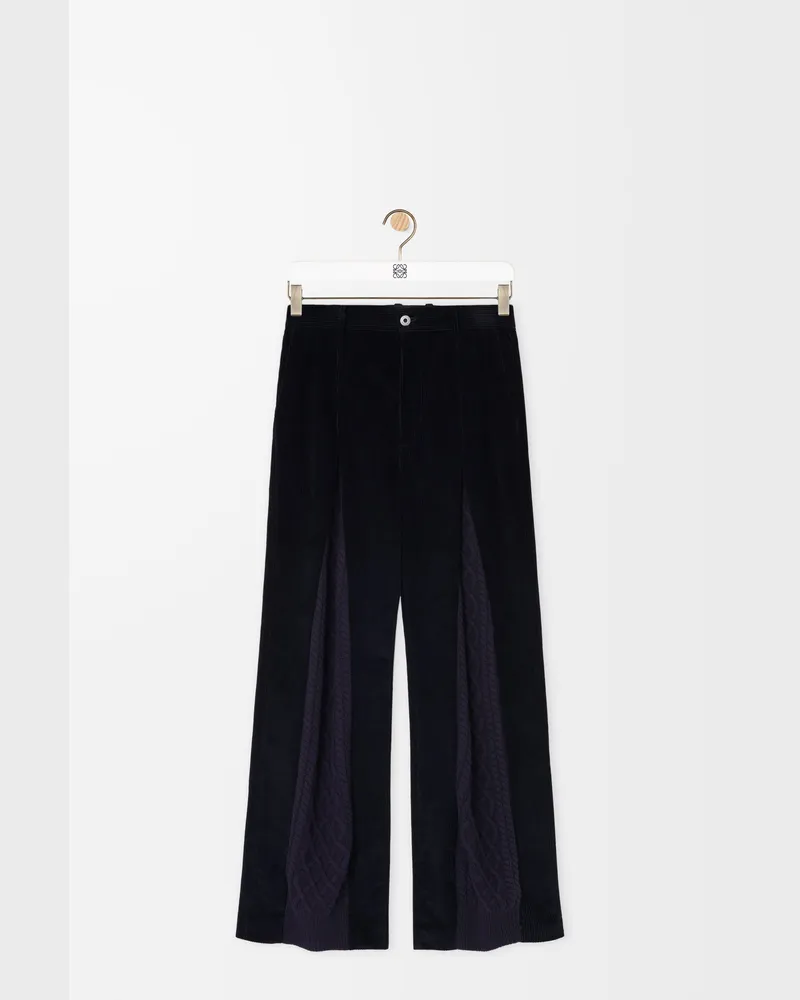 Loewe Hybrid Trousers In Cotton And Wool Size Hombre Dark