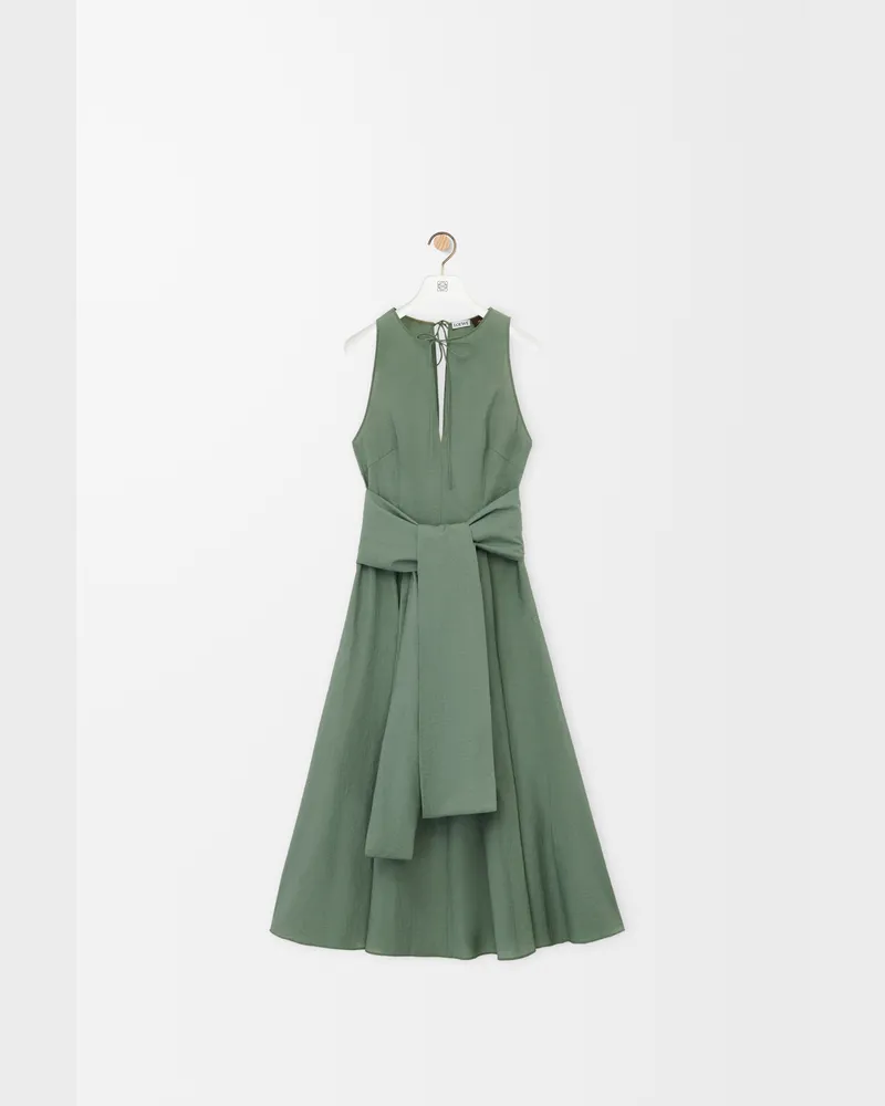 Loewe Wrap Dress In Cotton Blend Size Mujer Sage
