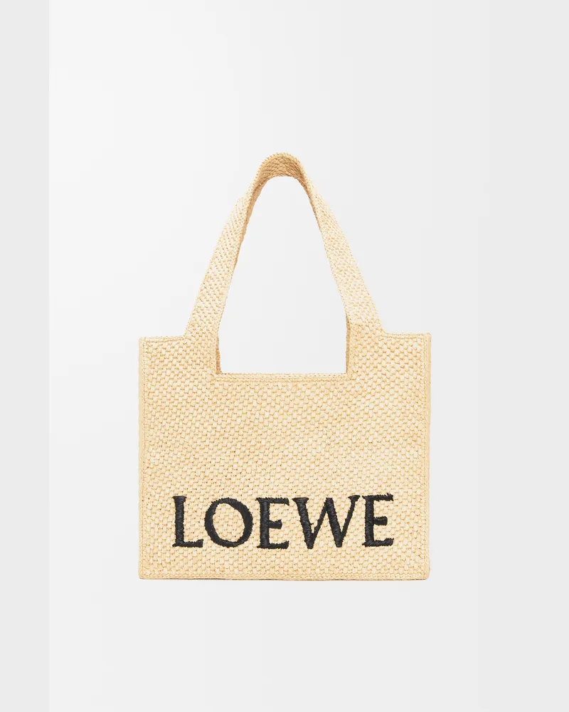 Loewe Medium Loewe Font Tote In Raffia Mujer Natural