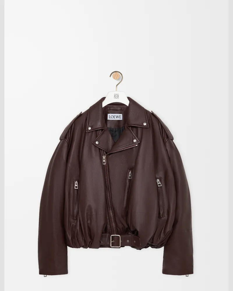 Loewe Balloon Biker Jacket In Nappa Lambskin Size Hombre Dark