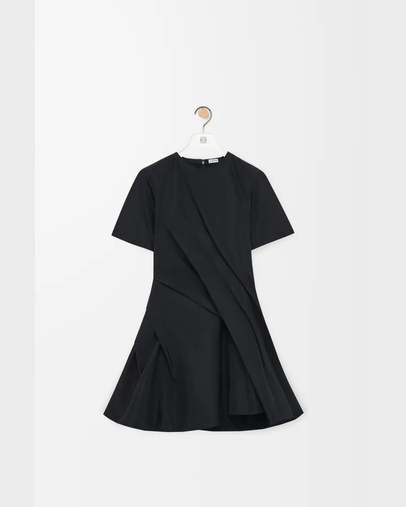 Loewe Twisted Dress In Silk Blend Taffeta Size Mujer Black