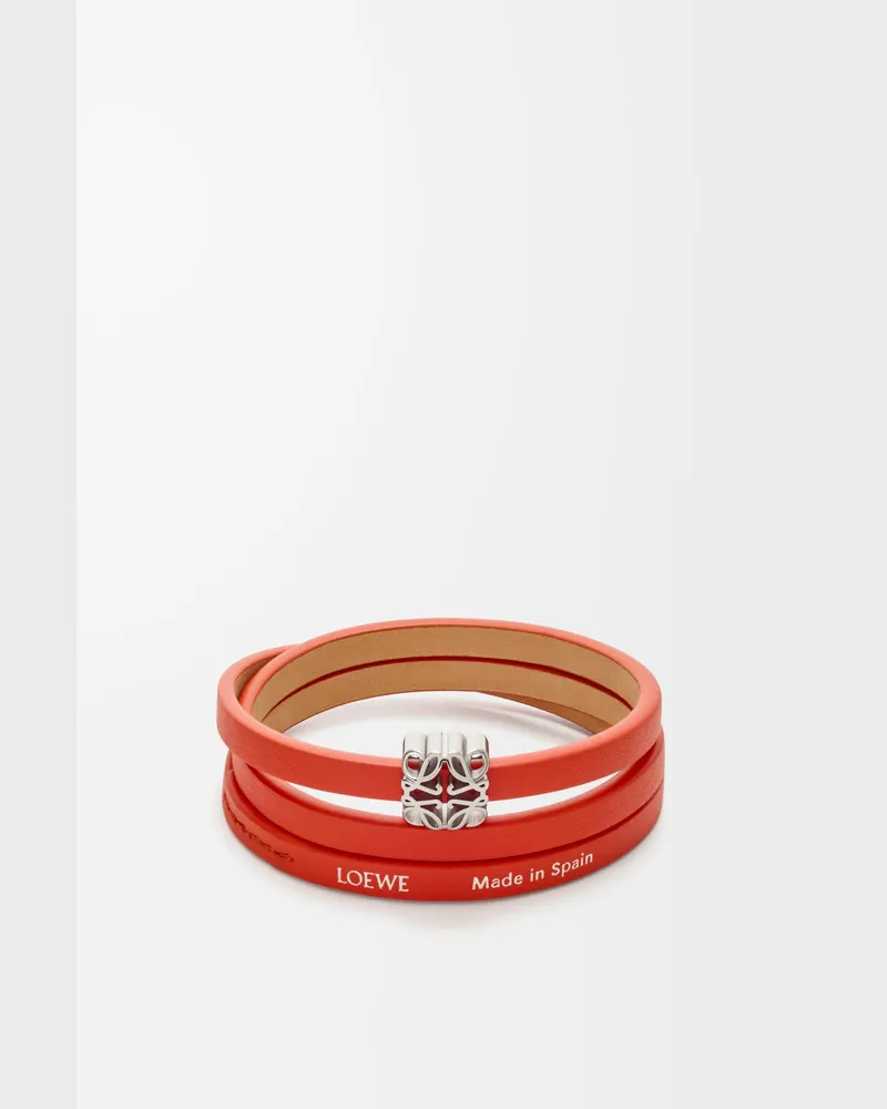 Loewe Anagram Bombé Twist Bracelet In Leather skin Size Mujer Sunrise