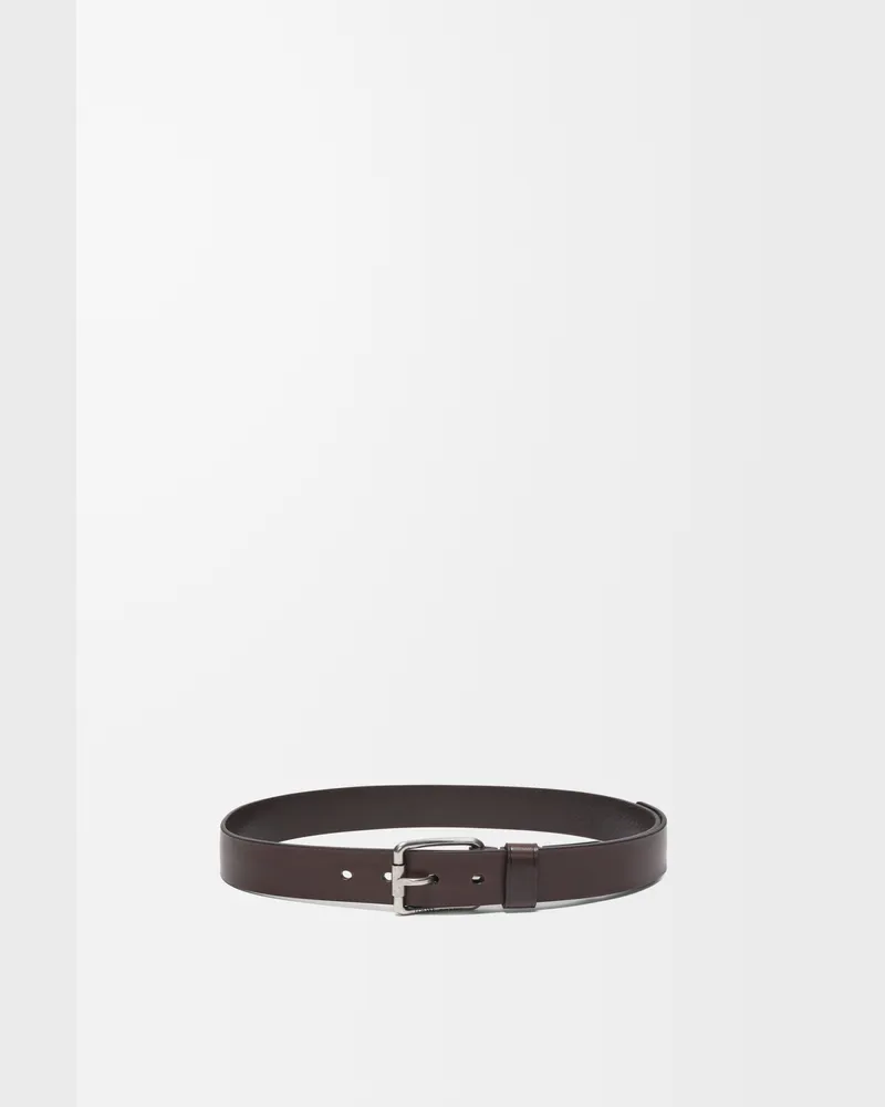Loewe Roller Curve Belt In Vegetable-tanned Leather skin Size Hombre Dark
