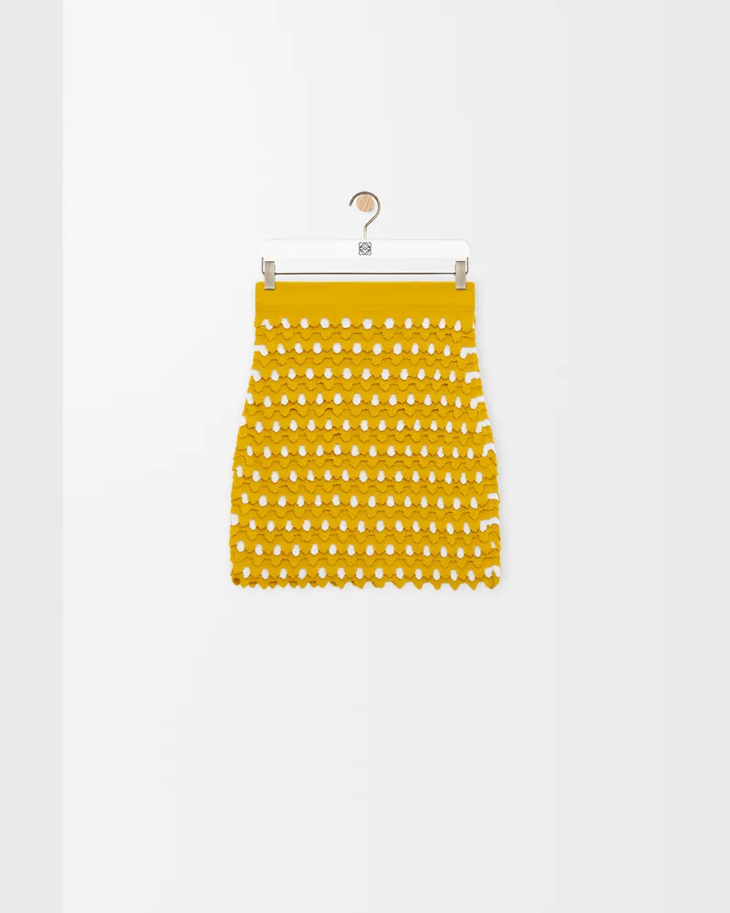 Loewe Mini Skirt In Viscose And Cotton Size Mujer Yellow