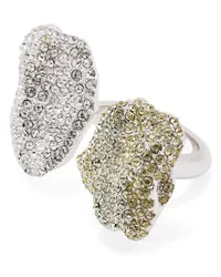 Loewe Luxury Glitter Fragment double ring in sterling silver and crystals Silver