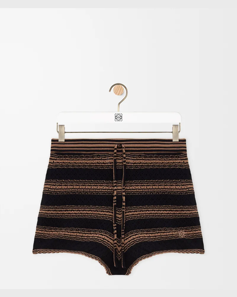 Loewe Shorts In Cotton Blend Size Mujer Black