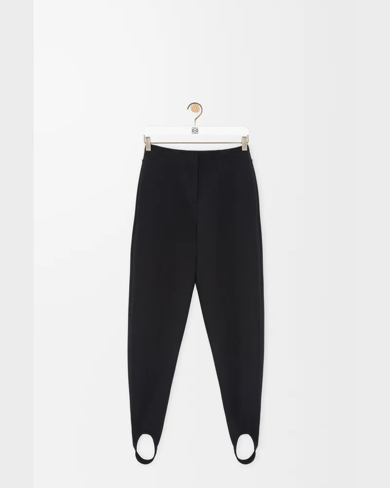 Loewe Stirrup Trousers In Stretch Wool Blend Size Mujer Black