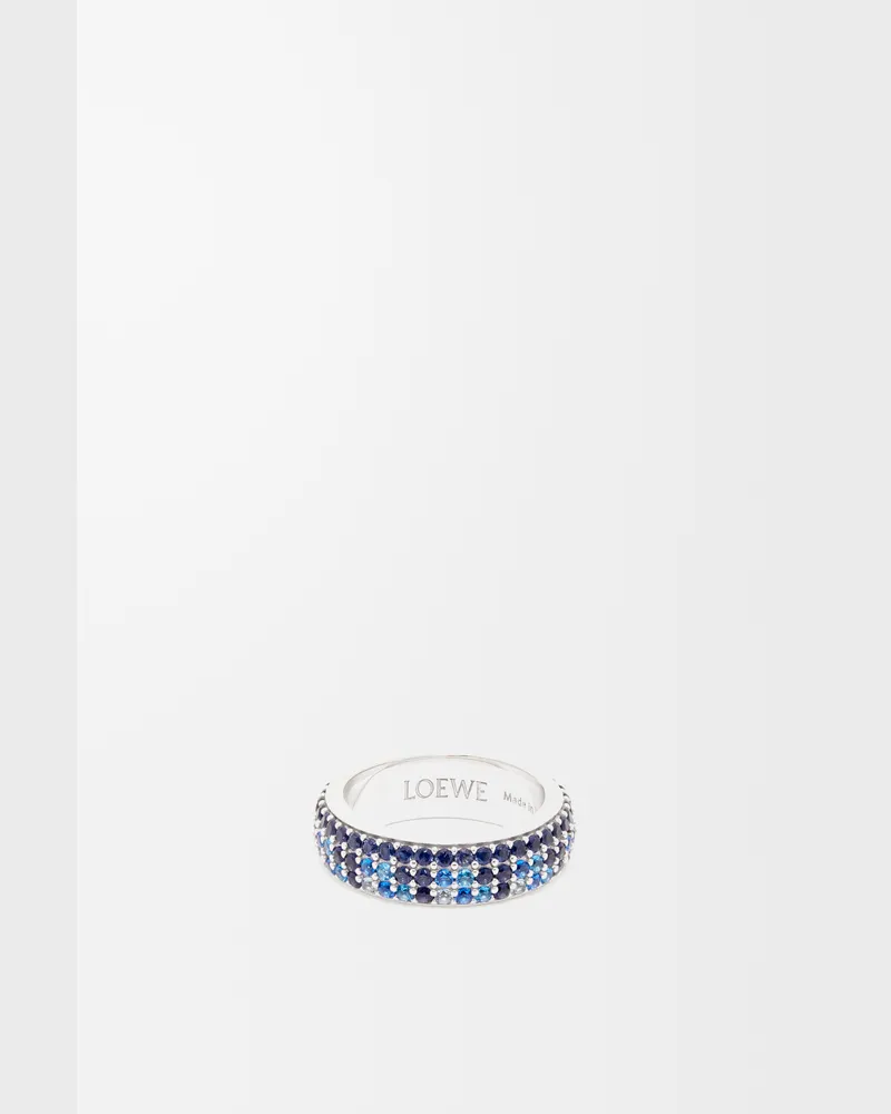 Loewe Thin Pavé Ring In Sterling Silver And Crystals Size Mujer Silver