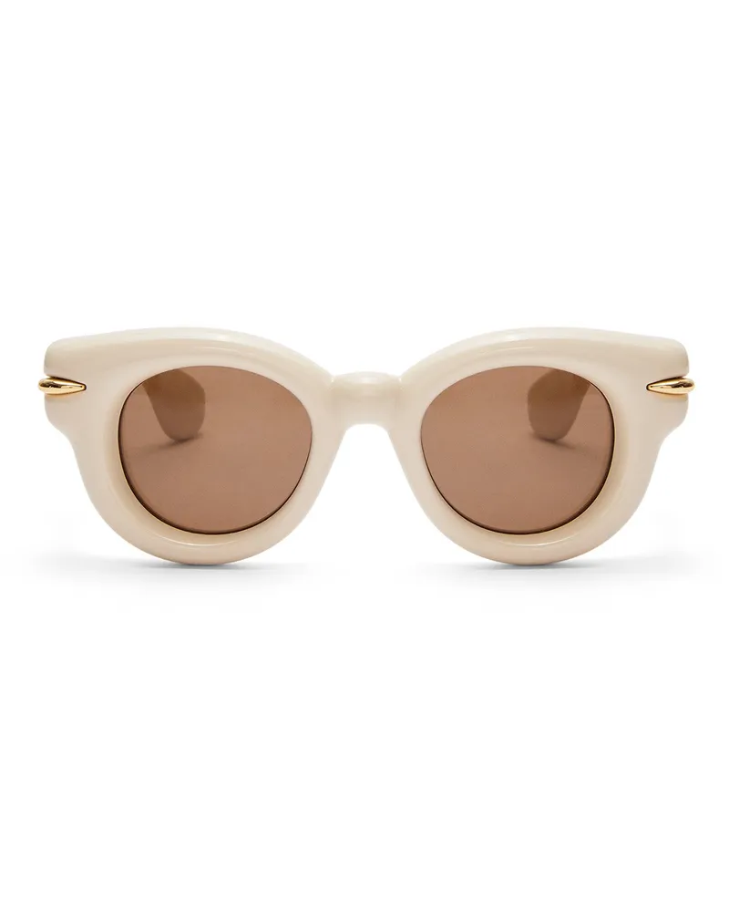 Loewe Luxury Inflated round sunglasses in nylon Ivory