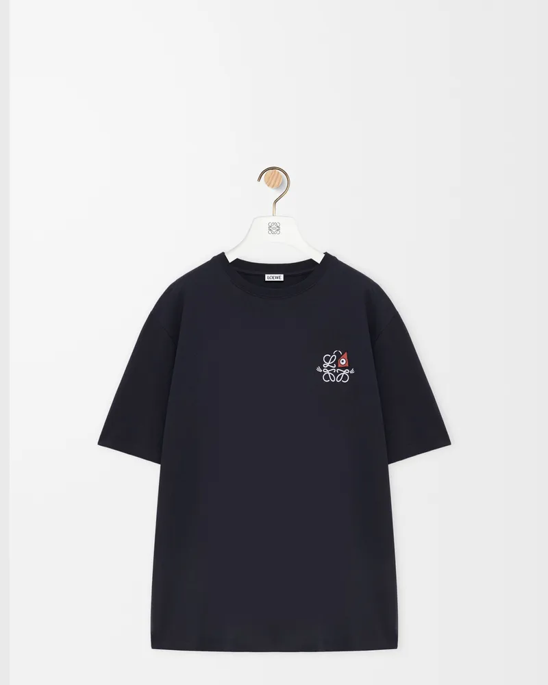 Loewe Loose Fit T-shirt In Cotton Size Hombre Navy