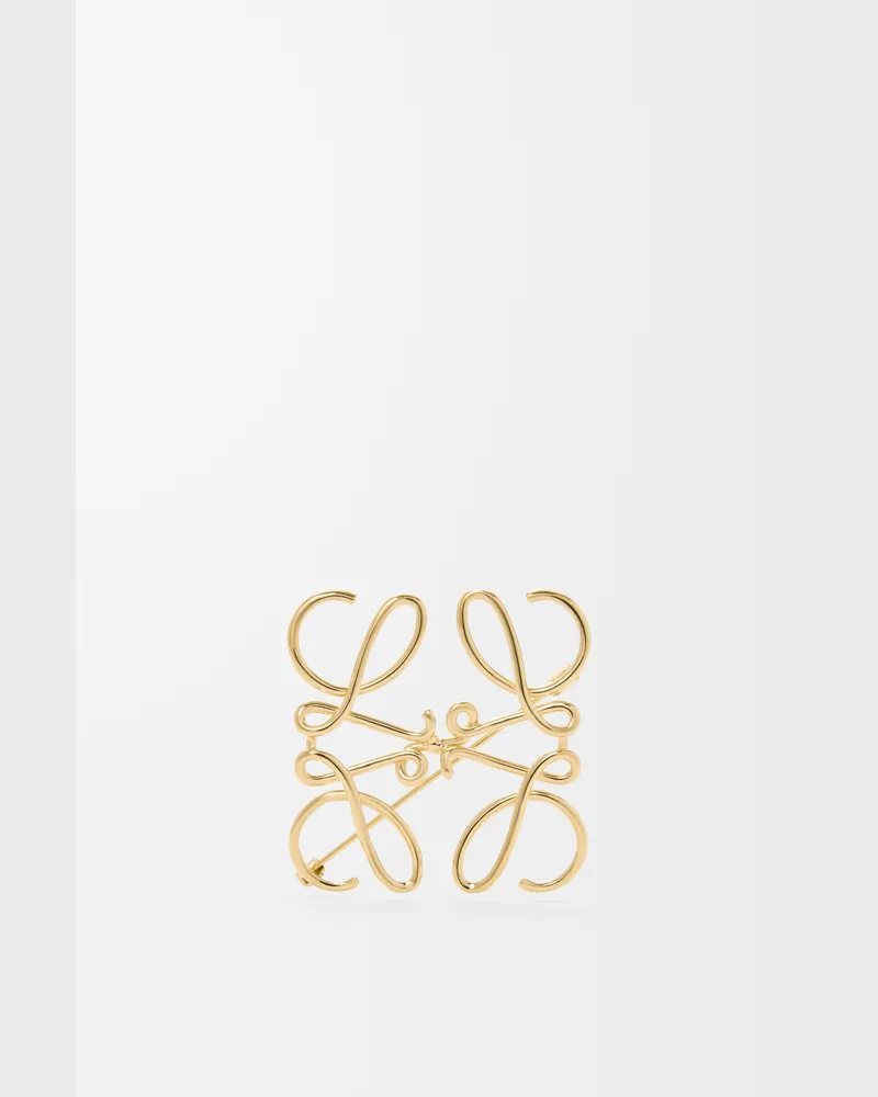 Loewe Anagram Brooch In Metal Mujer Gold