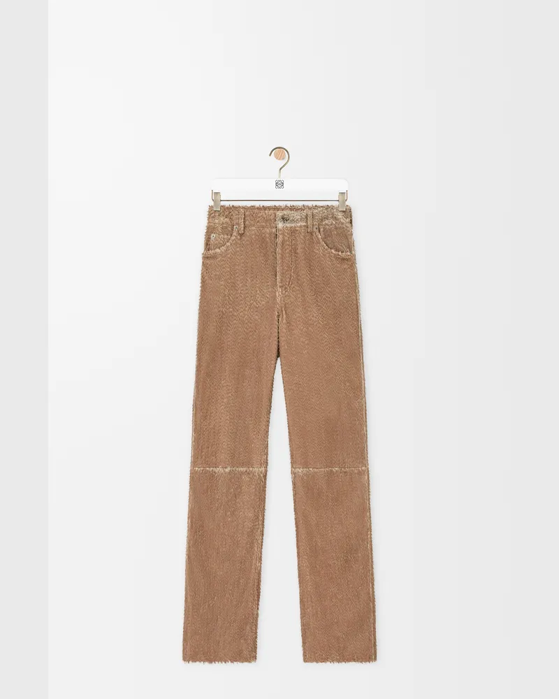Loewe Trousers In Nappa Lambskin Size Mujer Beige
