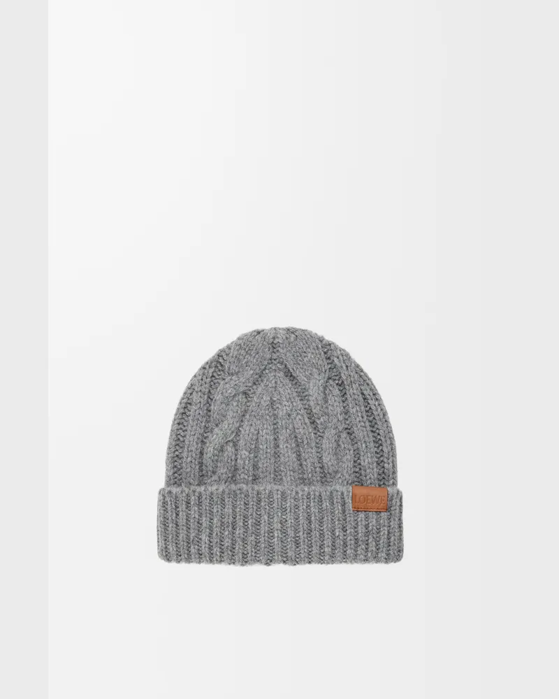Loewe Beanie In Wool Mujer Grey