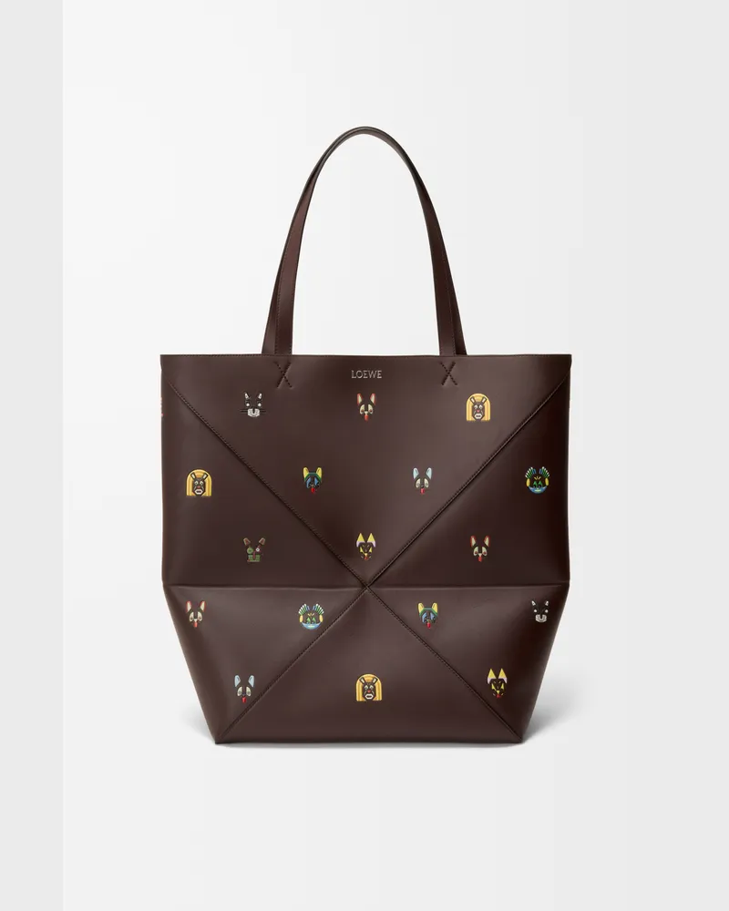 Loewe Cats Xl Puzzle Fold Tote In Nappa Leather skin Hombre Brown