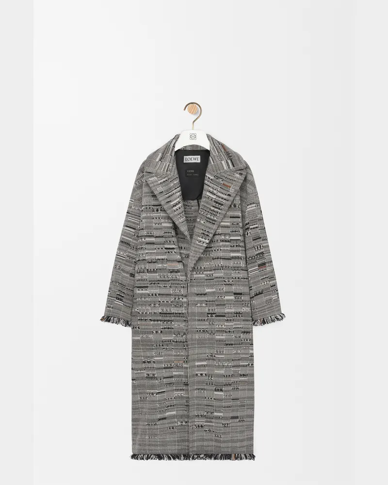 Loewe Coat In Cotton Jacquard Size Mujer Black
