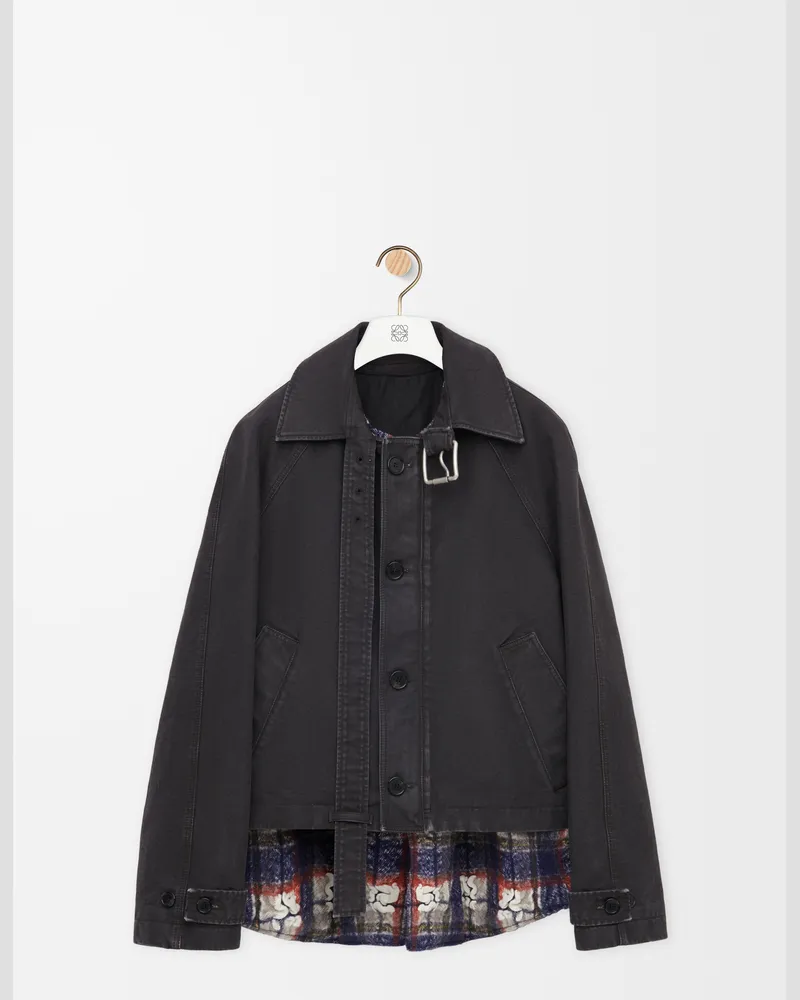 Loewe Belted Jacket In Cotton Size Hombre Anthracite