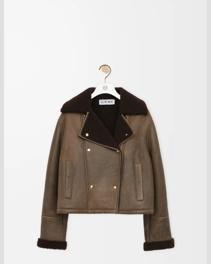 Loewe Jacket In Shearling Size Mujer Sage