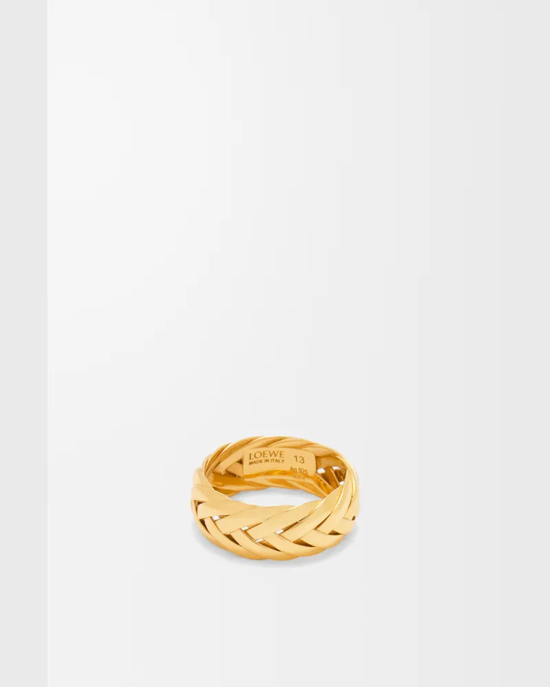 Loewe Braided Ring In Sterling Silver Size Mujer Gold