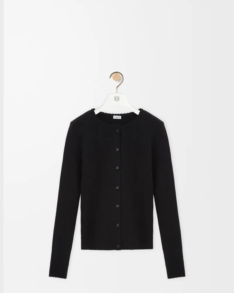 Loewe Cardigan In Wool Size Mujer Black