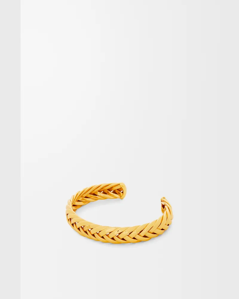 Loewe Thin Braided Cuff In Sterling Silver Size Mujer Gold