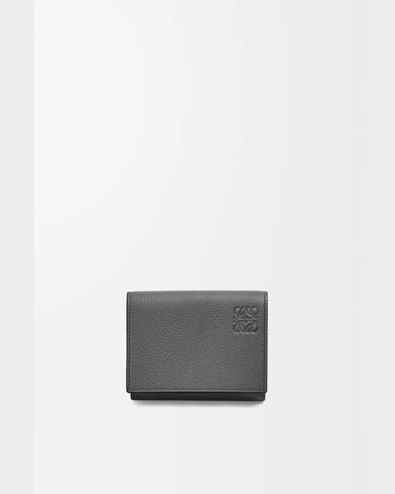 Loewe Trifold Wallet In Soft Grained Leather skin Hombre Anthracite