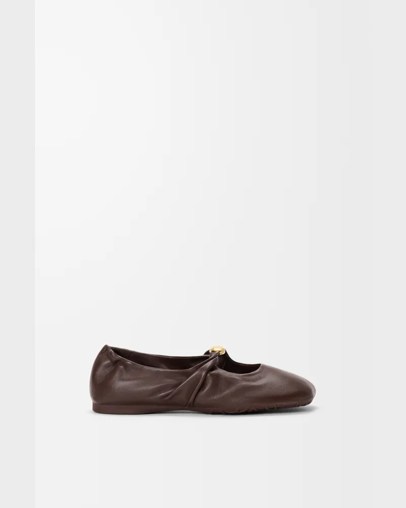 Loewe Pebble Soft Ballerina In Nappa Lambskin Size Mujer Brownie