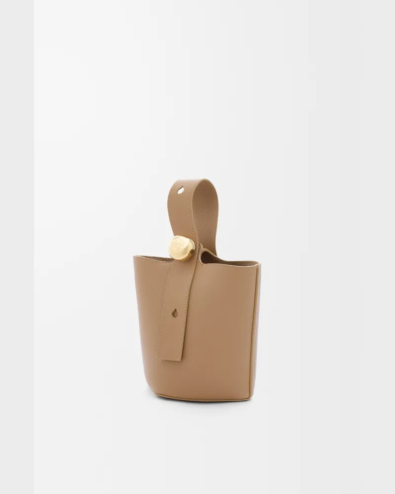 Loewe Mini Pebble Bucket In Soft Grained Leather skin Mujer Latte