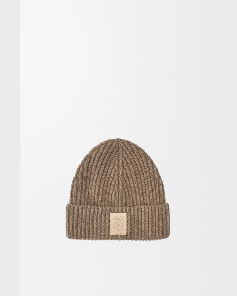 Loewe Beanie In Cashmere Mujer Beige