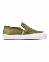 Loewe Luxury Terra Vulca slip-on sneaker in suede Olive