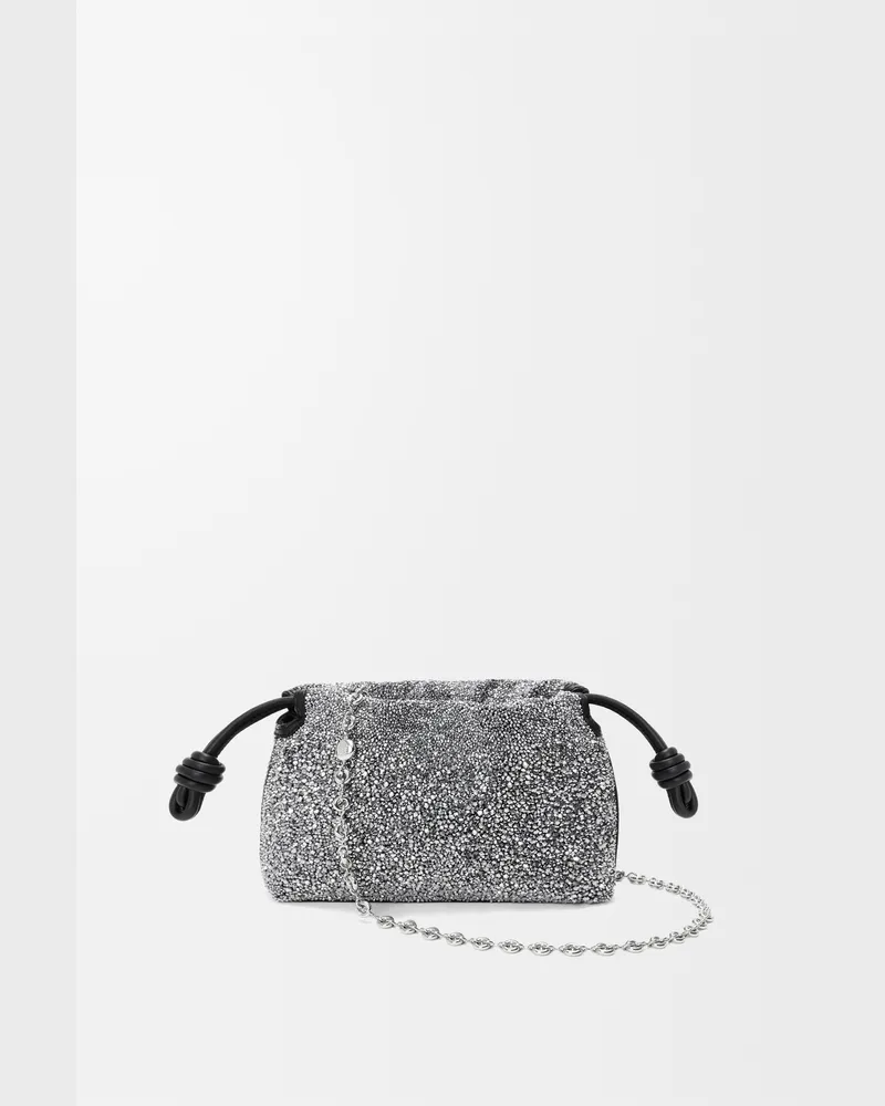 Loewe Mini Flamenco Purse In Beads And Nappa Lambskin Mujer Black