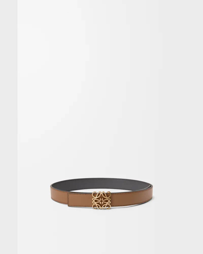 Loewe Reversible Anagram Bombé Belt In Leather skin Size Mujer Mocha