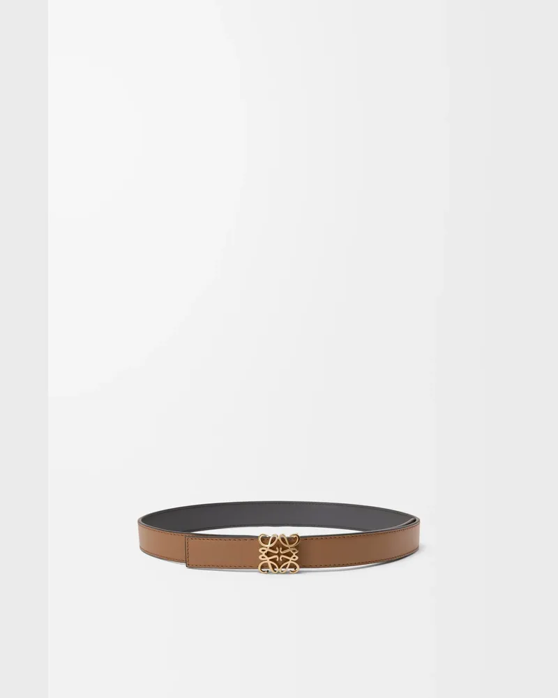 Loewe Reversible Anagram Bombé Belt In Leather skin Size Mujer Mocha