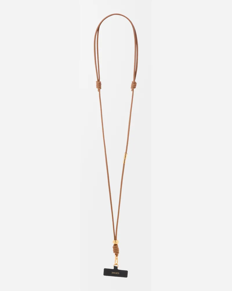 Loewe Crossbody Phone Strap In Leather skin Mujer Mocha