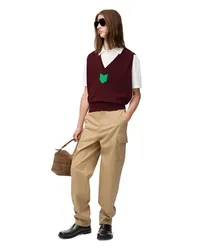 Loewe Luxury Vest in cotton Burgundy