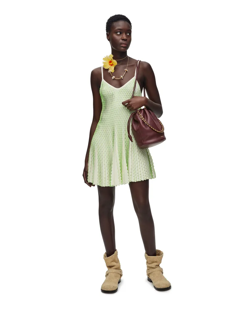 Loewe Luxury Strappy dress in viscose Natural