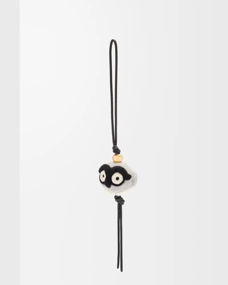 Loewe Owl Charm In Felt And Leather skin Mujer Light