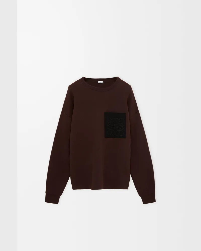 Loewe Anagram Pocket Sweater In Cotton Blend Size Hombre Dark