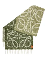 Loewe Luxury Anagram scarf in alpaca and wool Green