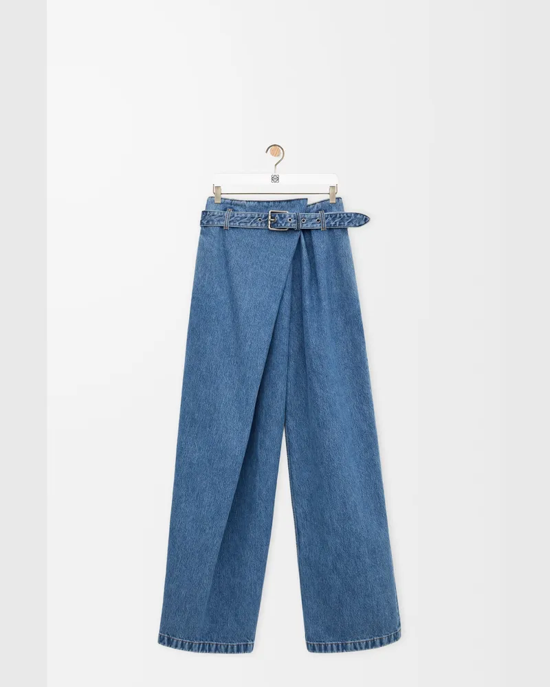 Loewe Draped Jeans In Denim Size Mujer Blue