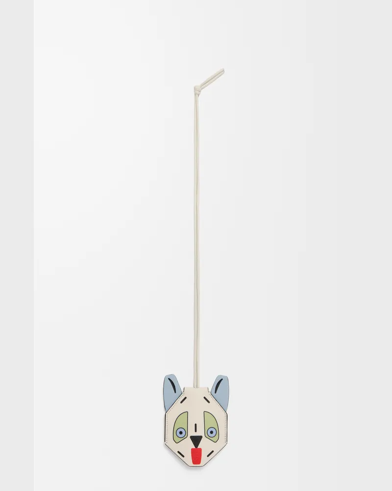 Loewe Futurist Cat Keyfob In Leather skin Mujer White