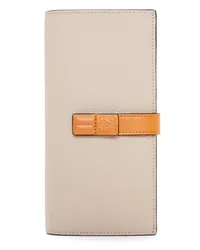 Loewe Luxury Large vertical wallet in grained calfskin Light