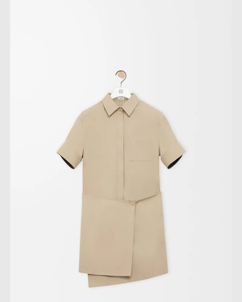 Loewe Dress In Cotton And Silk Size Mujer Beige