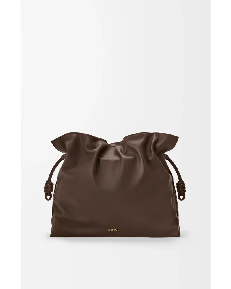 Loewe Large Flamenco Clutch In Nappa Leather skin Mujer Chocolate