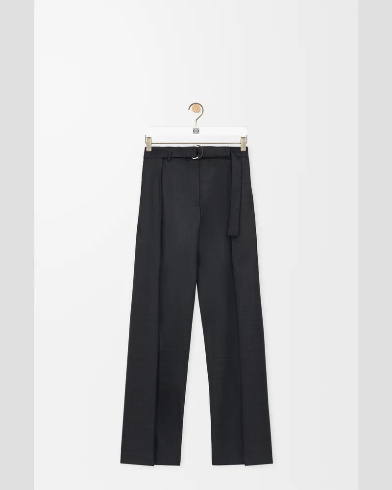 Loewe Belted Trousers In Wool Size Mujer Dark